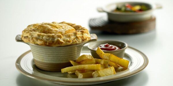 Igneous Pie and Chips on Plate