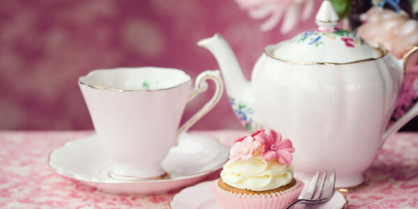 Afternoon tea served on vintage china